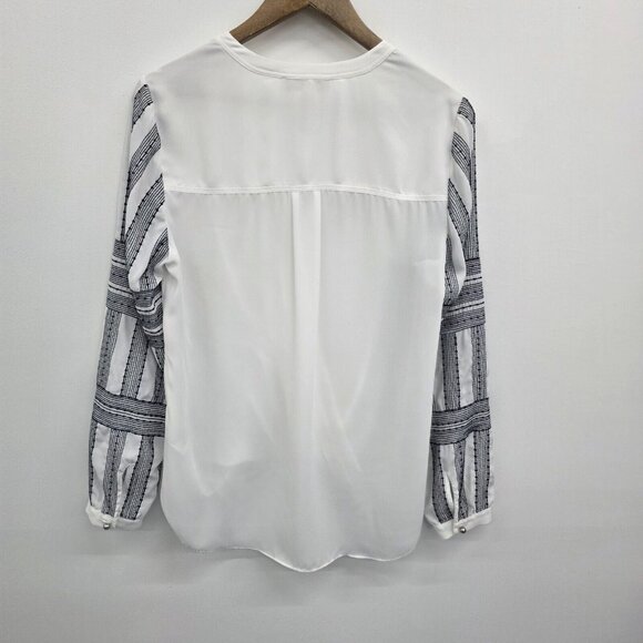 Etcetera Womens Long Sleeve Boho Surplice Blouse Top White Size 10 Button Front - Picture 4 of 14